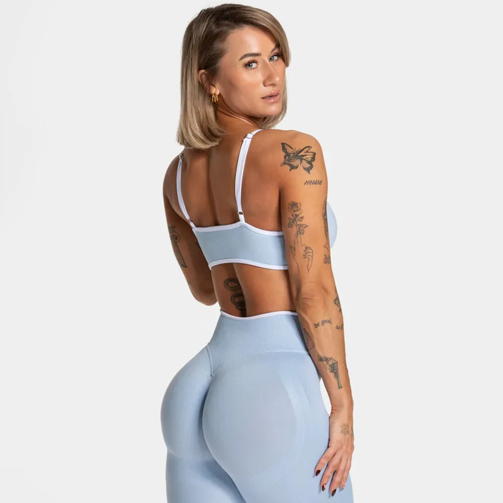 Женский облегающий спортивный бюстгальтер с открытой спиной, цветной контрастный жилет для йоги, топ для бега для фитнеса и бега с статическим логотипом