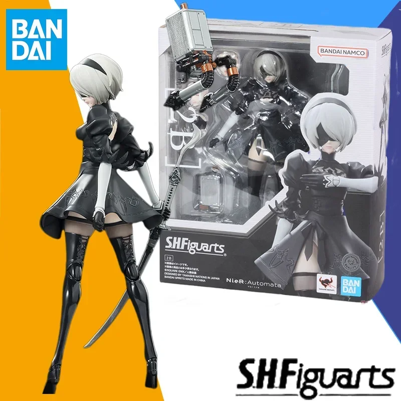 

In Stock Bandai Original S.H.Figuarts SHF Nier：Automata 2B Anime Action Figure Model Statue Collection Toy Gift for Children Kid