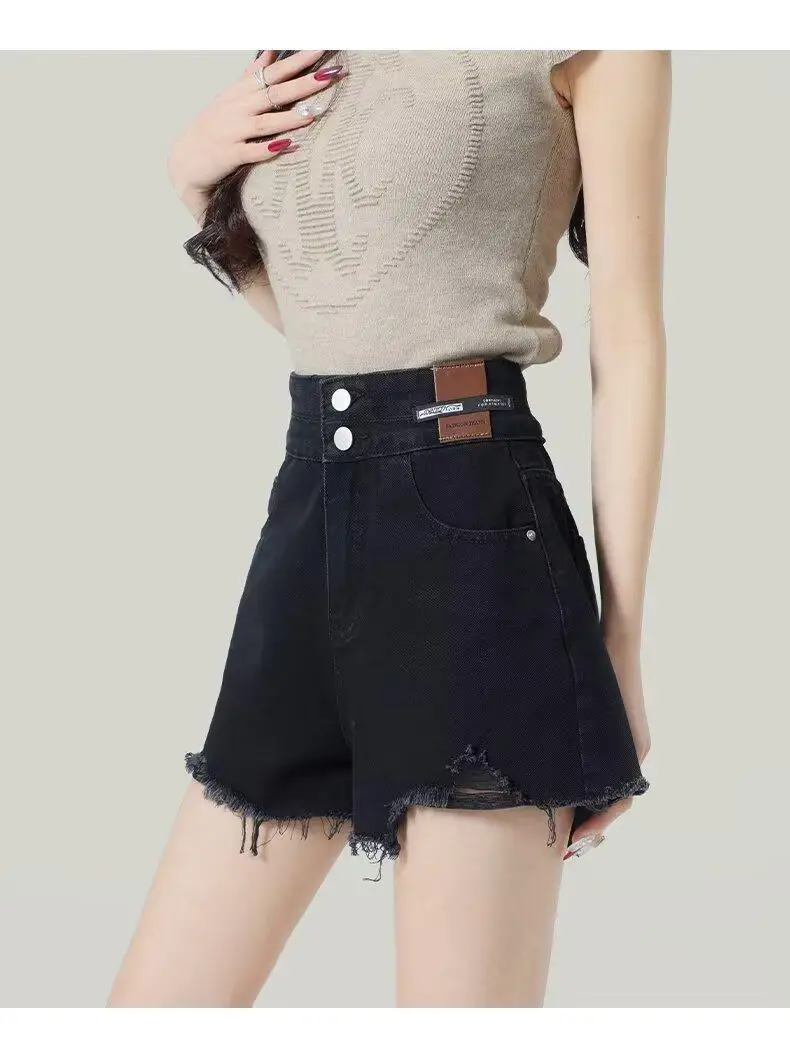 여자용 카우보이 반바지 여름 신상품 트렌디 플러스 사이즈 지방 mm 하이 웨이스트 다용도 A 라인 와이드 레그 팬츠