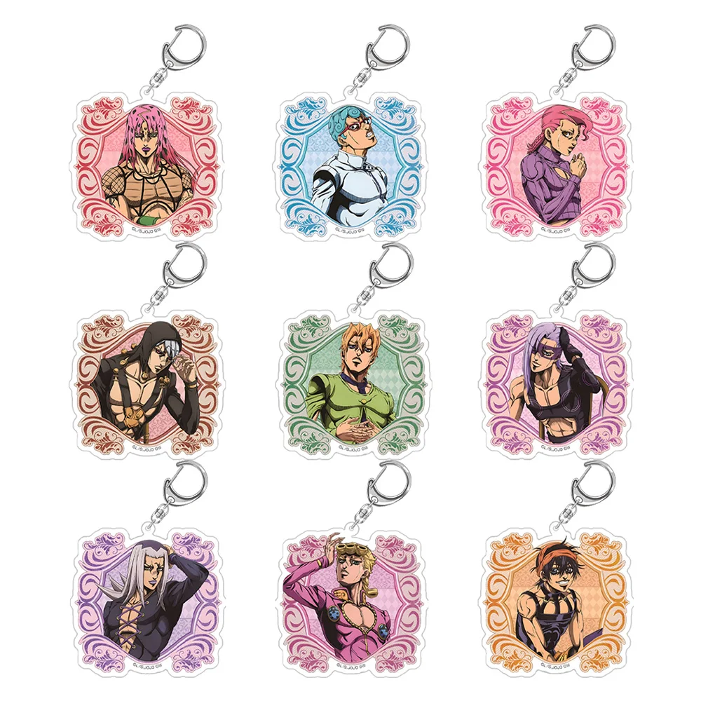 JoJo's Bizarre Adventure: Vinagre de viento dorado Doppio Diavolo Ghiaccio Melone Risotto Nero Leone Abbacchio llaveros acrílicos regalos