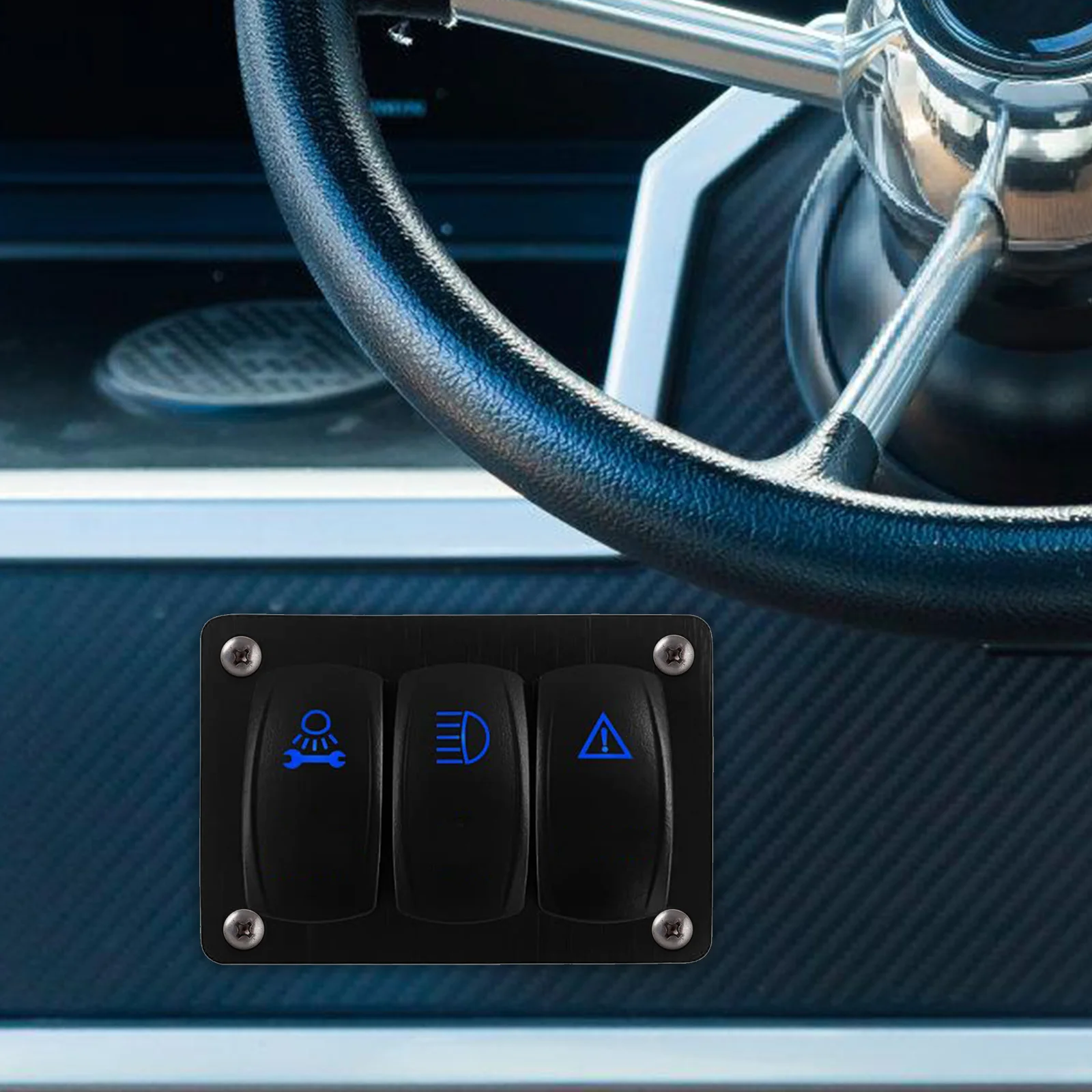 

2 Pcs Gang Rocker Switch Panel Toggle Bracket Shell Mount Black Aluminum Car Boat Marine Rocker Switch Plate RV