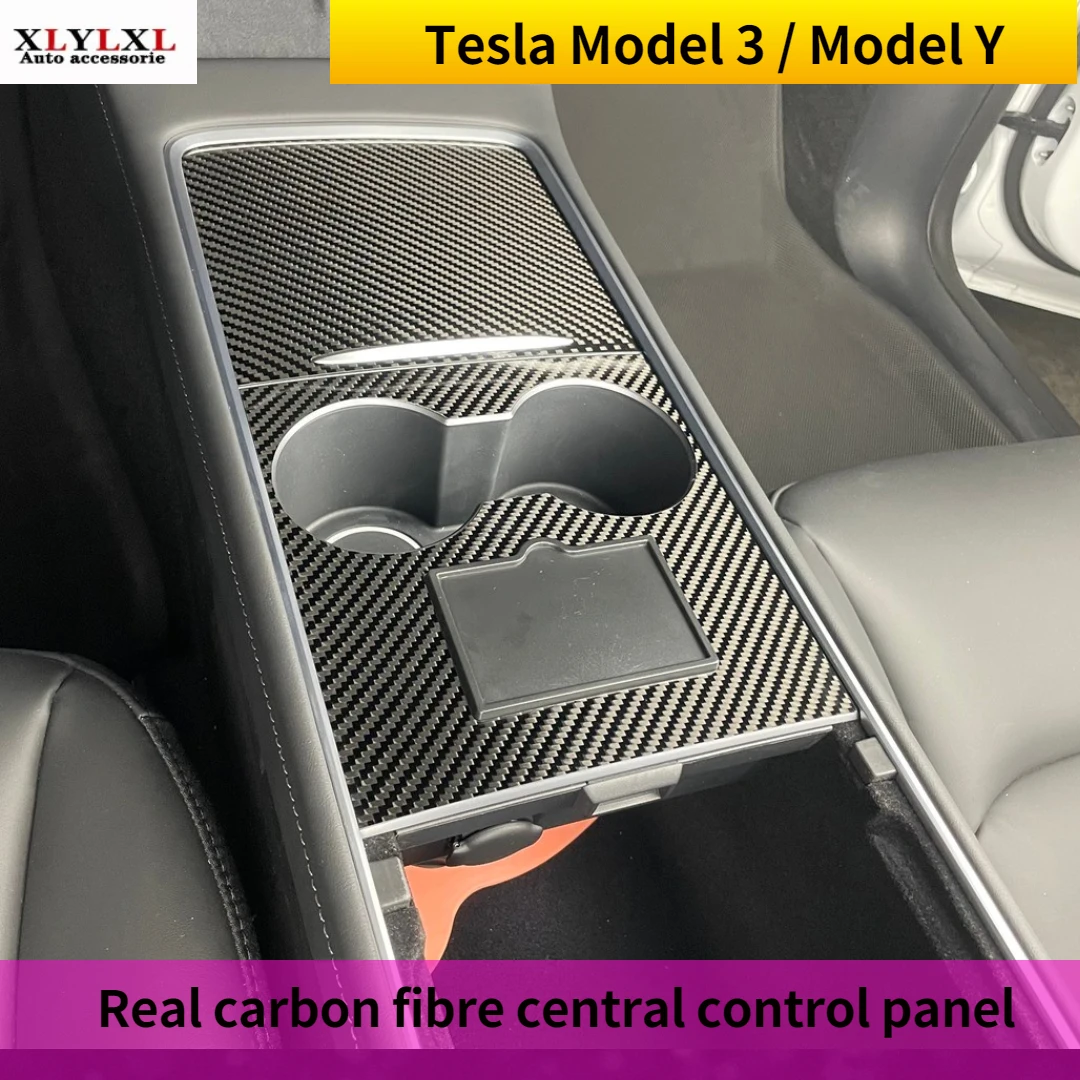 

Real carbon fibre central control panel protective patch for Tesla Model 3 Model Y trim Central control feels 2021 2022