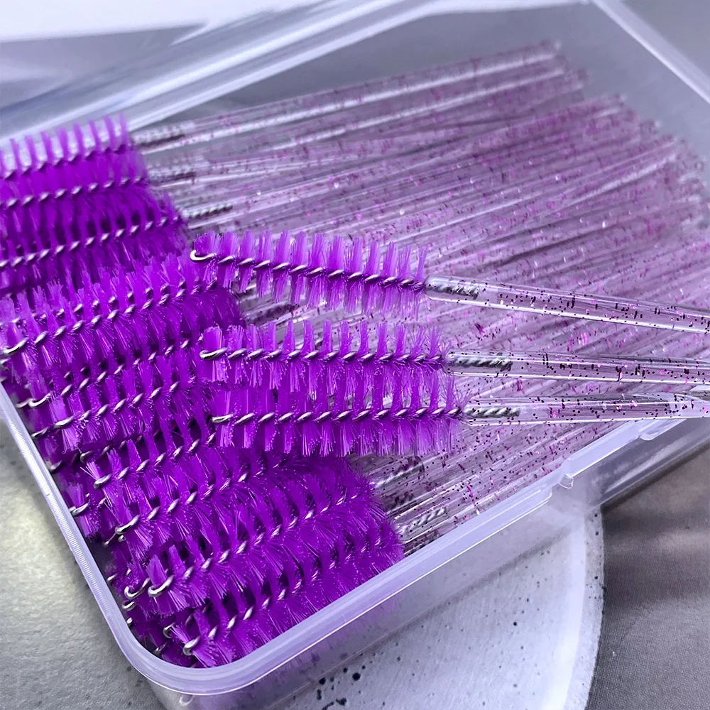 Zanse 100 قطعة فرش رمش كريستال الماس مقبض فرشاة للمكياج عصي الماسكارا قضيب صندوق التعبئة رمش تمديد أدوات #3