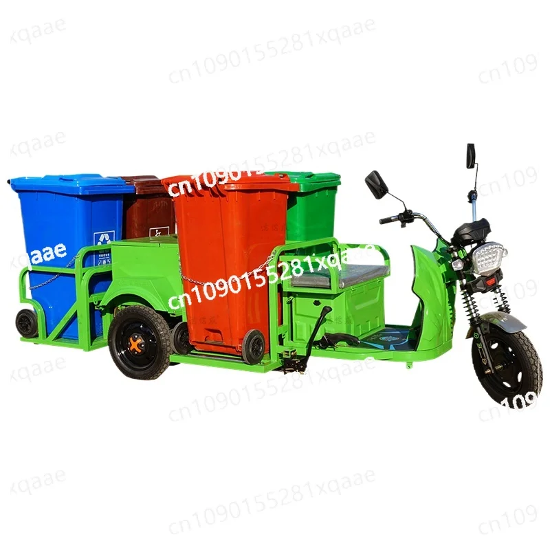 6 Buckets of Garbage Collection Truck, Garbage Transportation Cleaning Truck, Scenic Door Panel Three-wheel Cleaning Truck