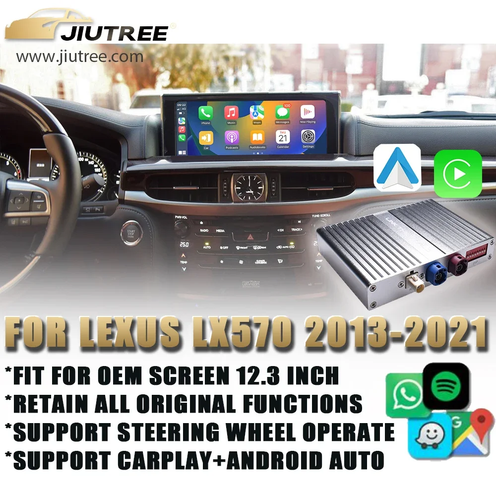 Linux System For Lexus LX570 2013-2021 Wireless Apple CarPlay Android Auto Stereo Upgrade Oem screen Retrofit Kit Interface Box