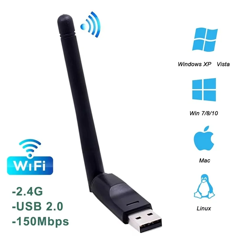 

150 Мбит/с мини-USB Wi-Fi адаптер MT7601 RTL8188 Беспроводная сетевая карта Wi-Fi приемник ключ WiFi беспроводной передатчик для ПК ноутбуков