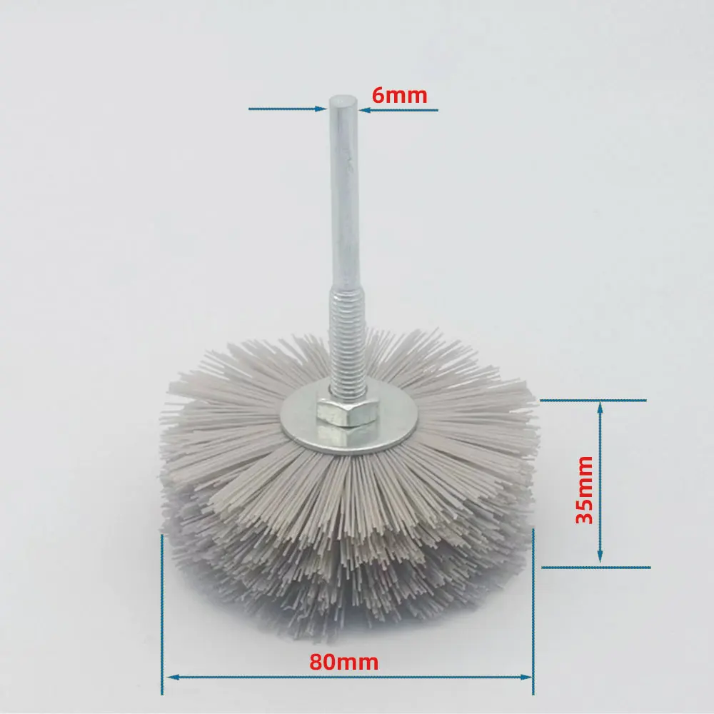 

4pcs 80*35*6mm Drill Abrasive Wire Grinding Wheel Abrasive Nylon Bristle Polishing Brush for Wood Furniture Mahogany Finish