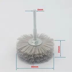 Brosse de polissage à poils en nylon pour meubles en bois, fil converasif pour perceuse, meule, finition en bois, 80x35x6mm, 4 pièces