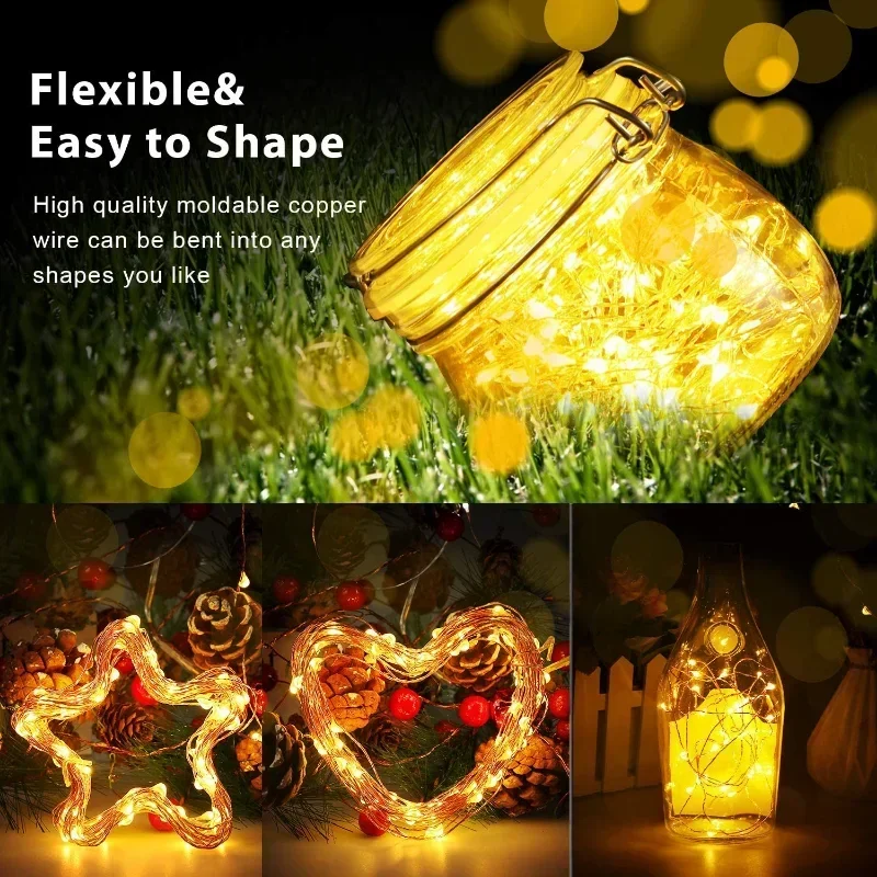 2/10M LED Lighting Strings Waterproof USB Battery Copper Wire Garland Fairy Light Christmas Wedding Party Decor Outdoor Lamps