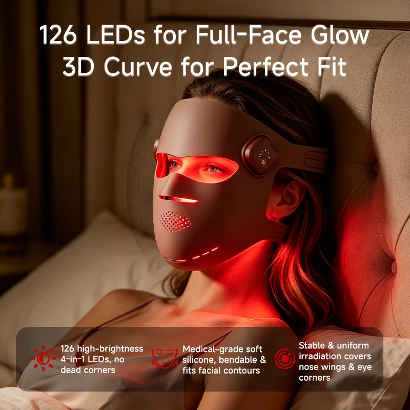 Ice Mask 1072 Collagen Light Beauty Mask Red and Blue Light Whitening Rejuvenation Pocket Chin Electronic Beauty Instrument