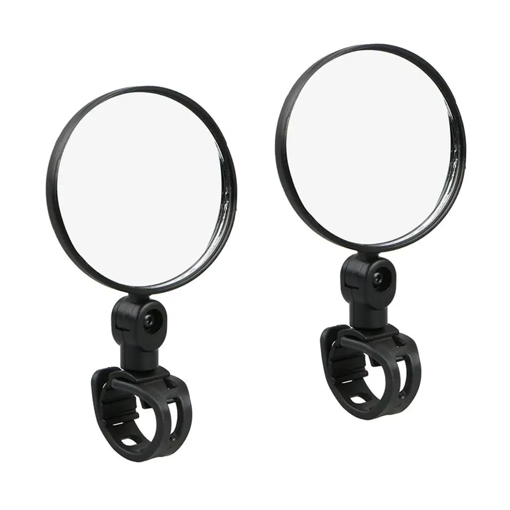 2 kit Universal Mini Rotary Rear View Bike Cycling Handlebar Glass Mirror