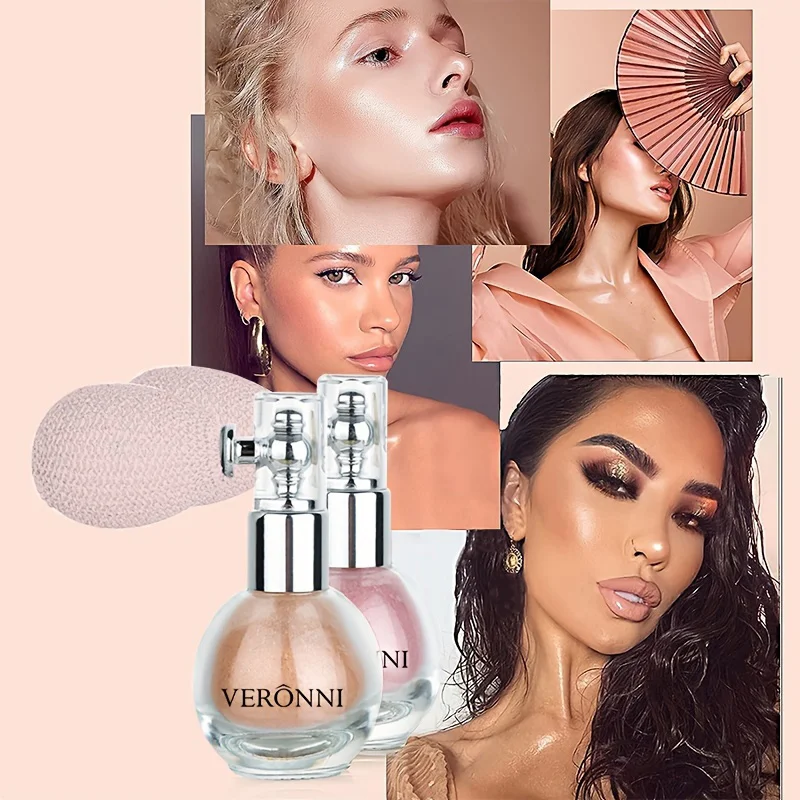 Wasserdichtes Diamant-Highlighter-Puderspray, Hochglanz, Glitzer, Körperbronzer, Highlight-Puder, Gesichtskontur-Illuminator, Make-up