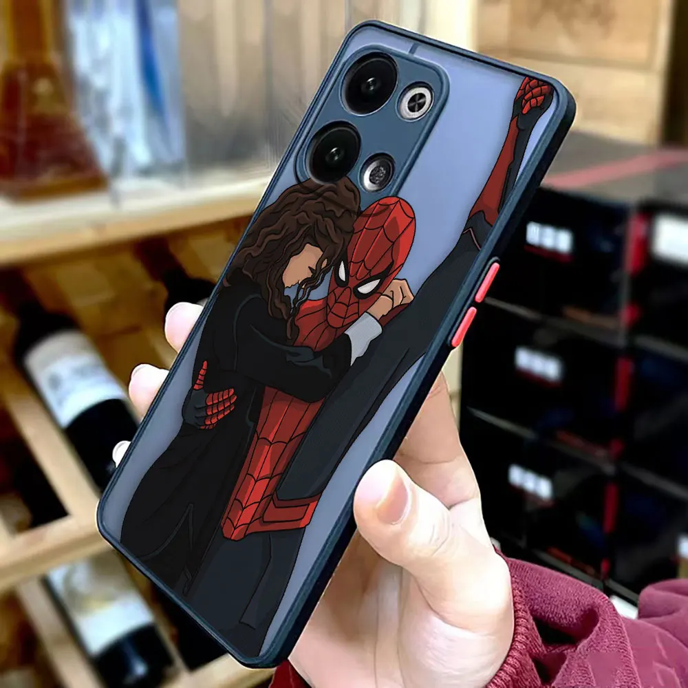 Matte Phone Case for OPPO RENO 8 8T 7 6Z 6 5 4 3 PRO PLUS 4G 5G Case Funda Coque Capa Shell Cover Marvel Avengers Heros Faceless