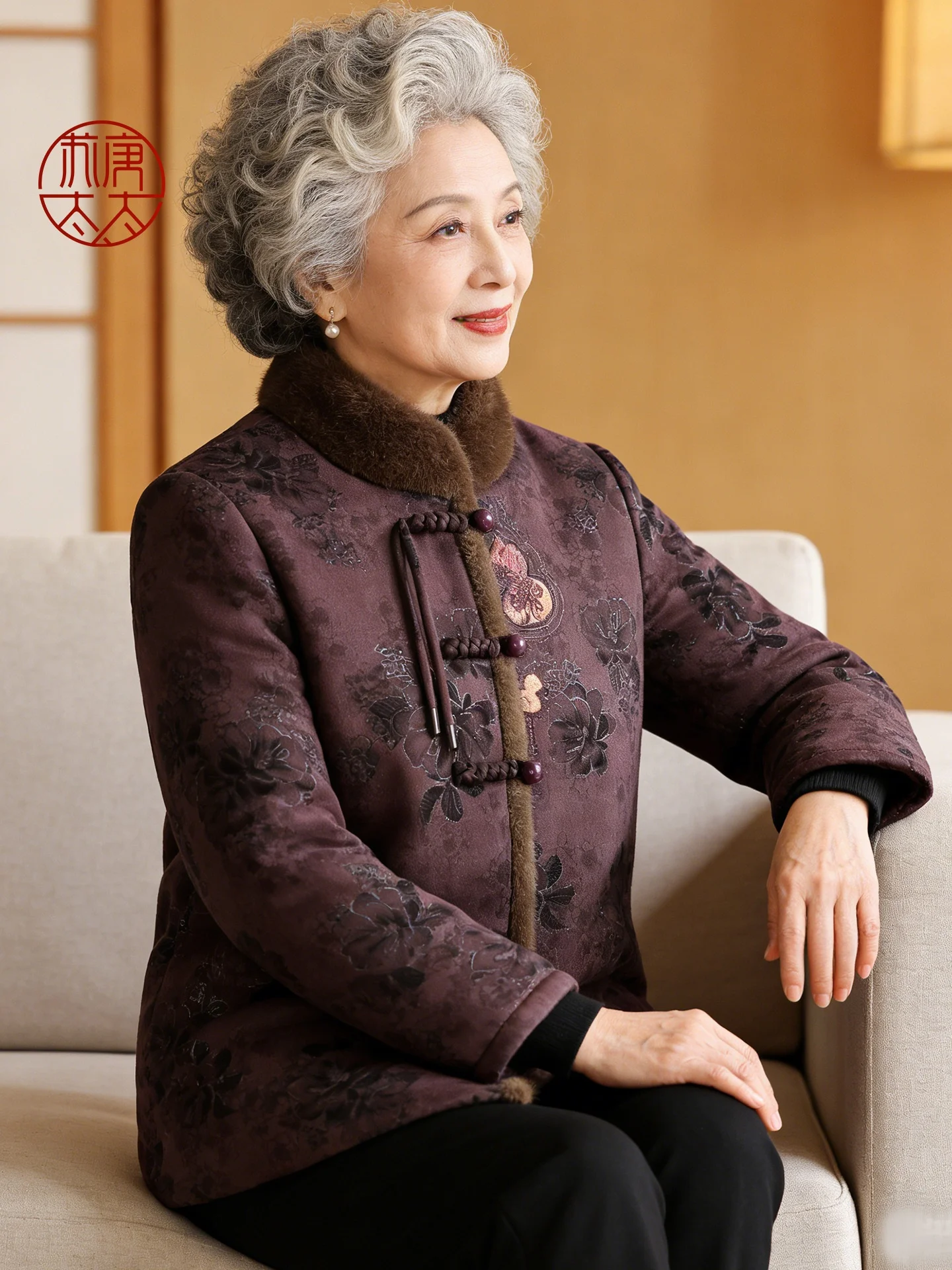 

Утепленная хлопковая куртка для женщин среднего и старшего возраста, на пуговицах, в традиционном китайском стиле, свободного кроя