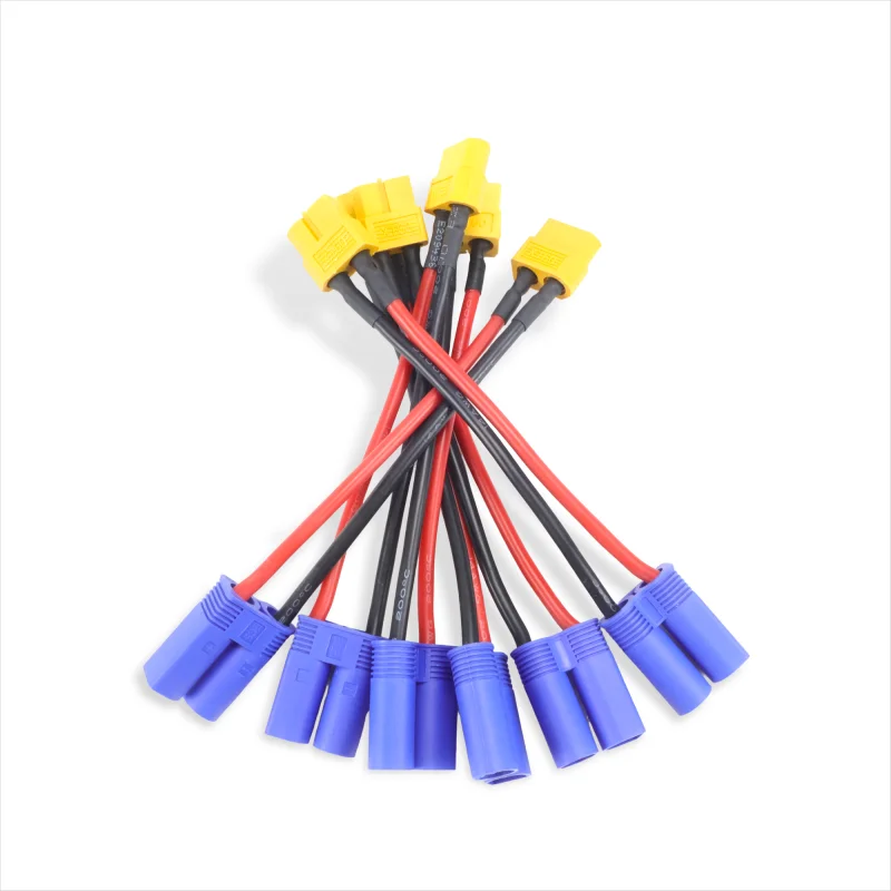

2/6 шт. разъем XT60 к разъему EC5, адаптер зарядного кабеля, провод 14awg 10 см для зарядных устройств в стиле ISDT, головка для преобразования аккумулятора