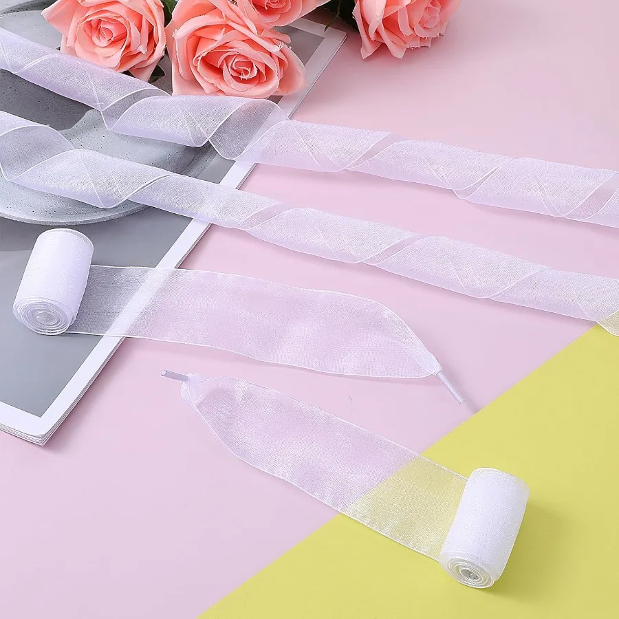 2 P الشريط الأربطة الأبيض الثلوج الغزل شقة الدانتيل رباط الحذاء شريط من الساتان رقيق حذاء الدانتيل يصل للنساء حذاء رياضة