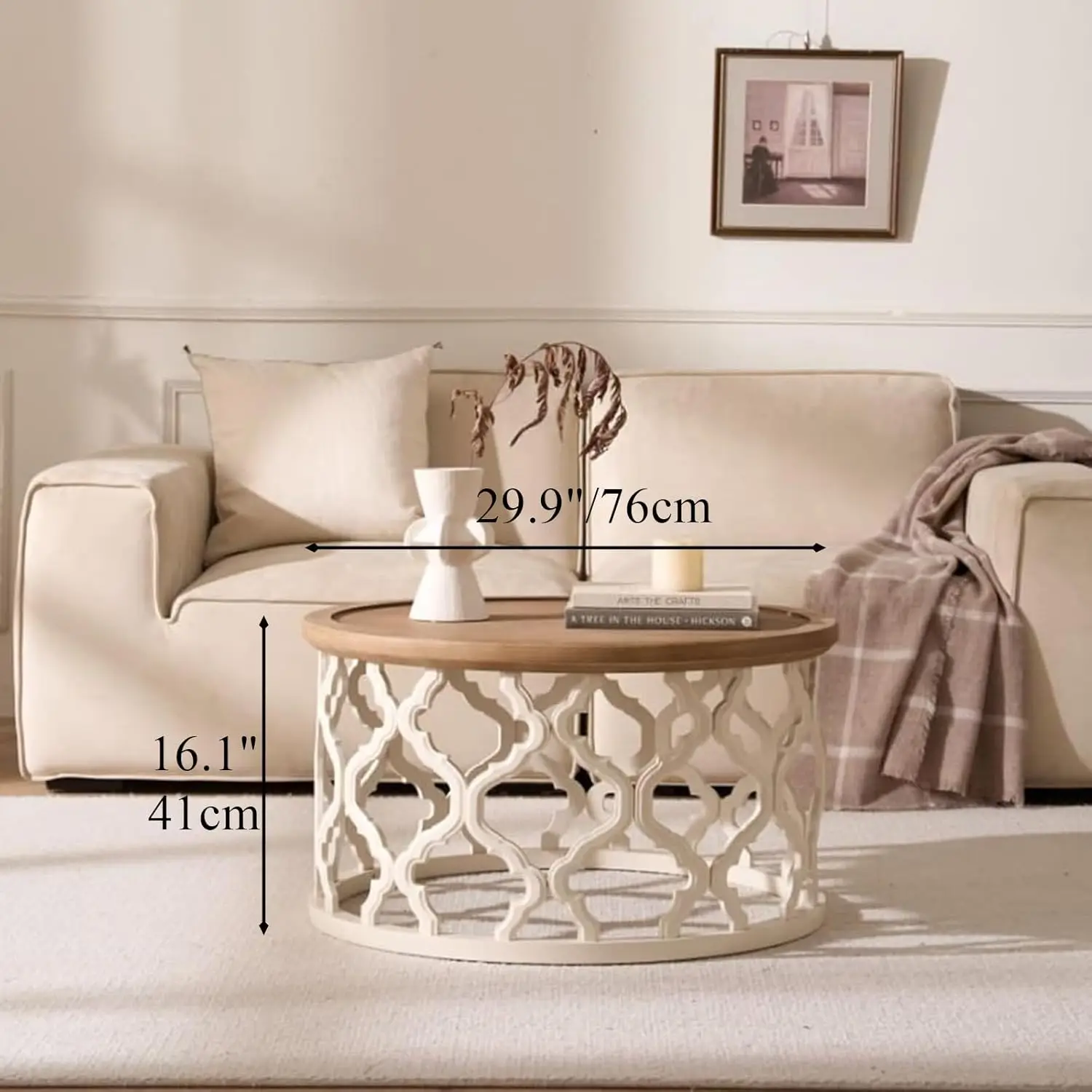 Senwell New Round Bed Side Table Modern Design Multifunctional & Coffee Table Wooden Wood for Living Room-Factory Wholesale