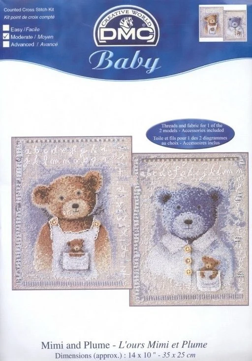 lovers bear 48-34 Needlework,For Embroidery,DIY 14CT Unprinted Arts Cross stitch kits Set Cross-Stitching Home Decor