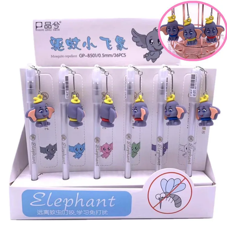 36PCSDisney's new mosquito repellent Dumbo pendant gel pen cartoon water pen writing signature pen office school supplies gift