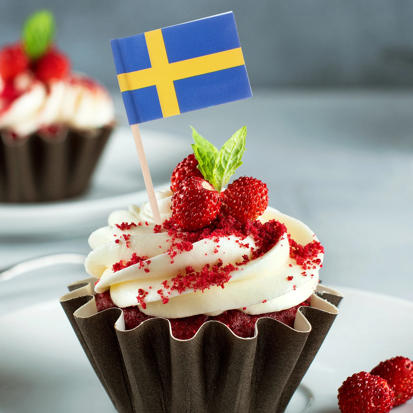 

100Pcs Flag Toothpick Cake Topper Bright Cupcake Picks Party Decoration Food Flags Toothpick Flags