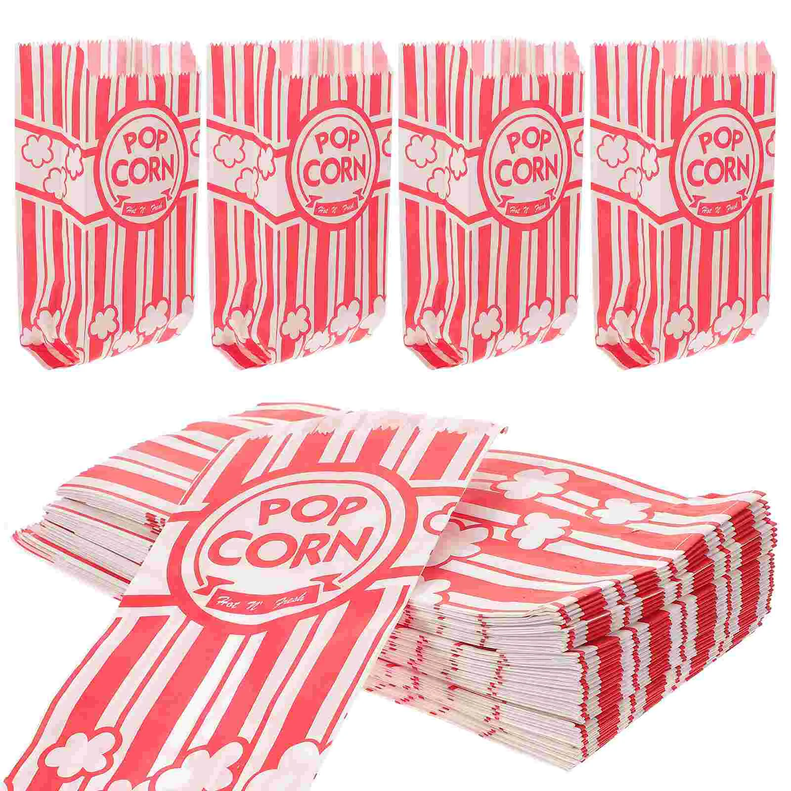 

50 Pcs Popcorn Paper Bag Grease Proof Bags Convenient Container Individual Bulk Packaging Portable