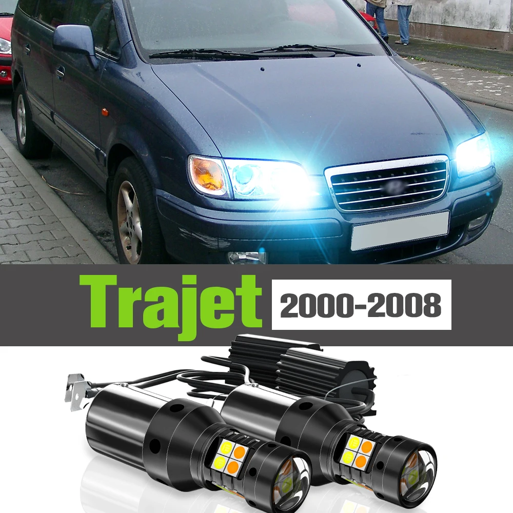 

2x LED Dual Mode Turn Signal+Daytime Running Light DRL Accessories Lamp For Hyundai Trajet 2000-2008 2003 2004 2005 2006 2007