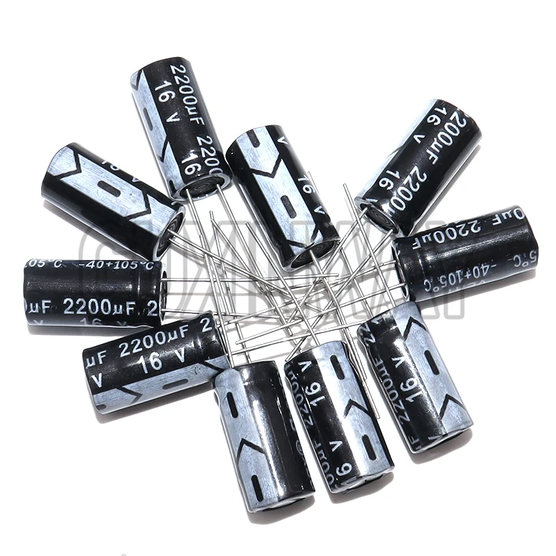 10pcs 2200uF 16V 2200MFD 16Volt Aluminum Electrolytic Capacitor Radial 2200uf 16v 2200uf16v 16v2200uf