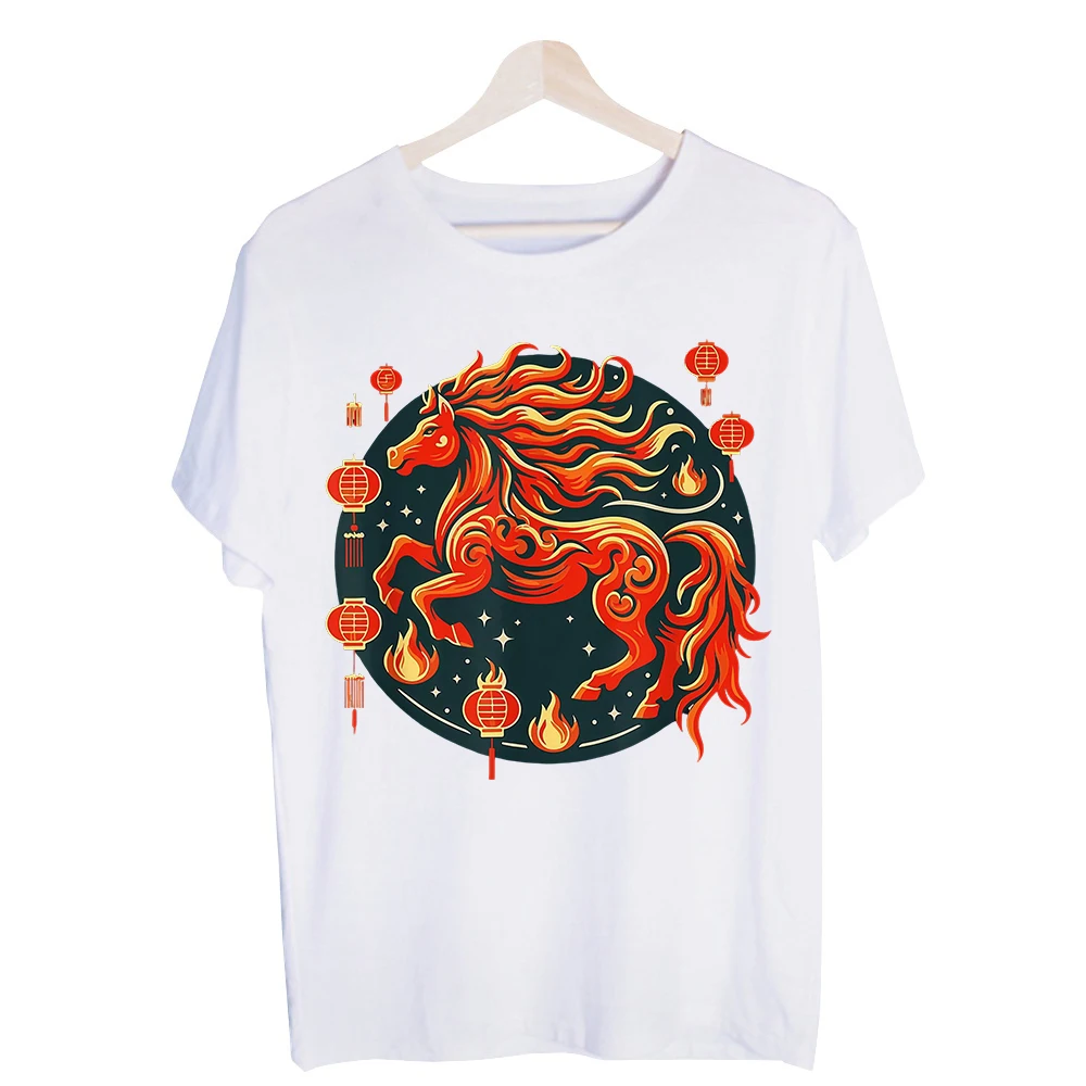Men's Horse and Lantern Graphic Tee, Short Sleeve Crew Neck T-Shirt for Casual Streetwear and Summer Outfits