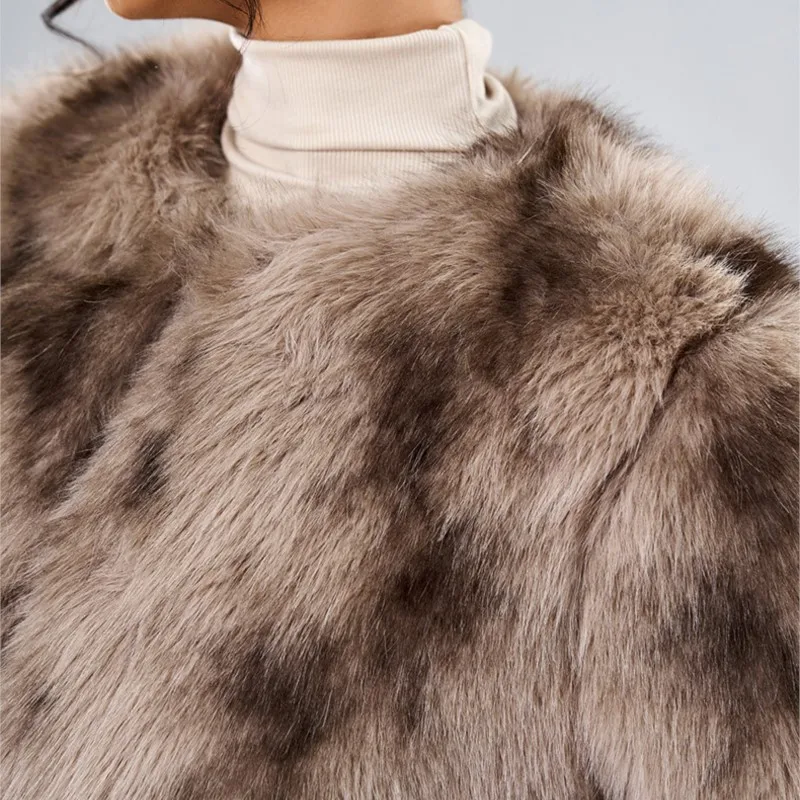 2025年 レディース 冬用 フェイクファー ジャケット カジュアル ストリートウェア アウター 暖かい プラッシュファー ジャケット トレンド ふわふわ 厚手 フォックスファー コート