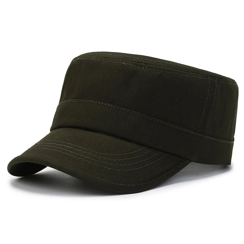 Fashion Washed Cotton Men Military Cap Summer Sunscreen Cadet Hat adjustable Flat Top Caps Women Men Fisher Army Hats Bone Cap