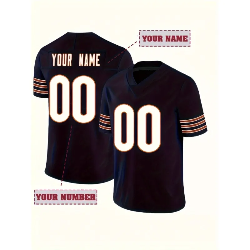 

Мужская футбольная рубашка на заказ, футболка с короткими рукавами и вышивкой, свободный крой, Джерси для регби, персонализированные футболки с именем и номером, мужская одежда