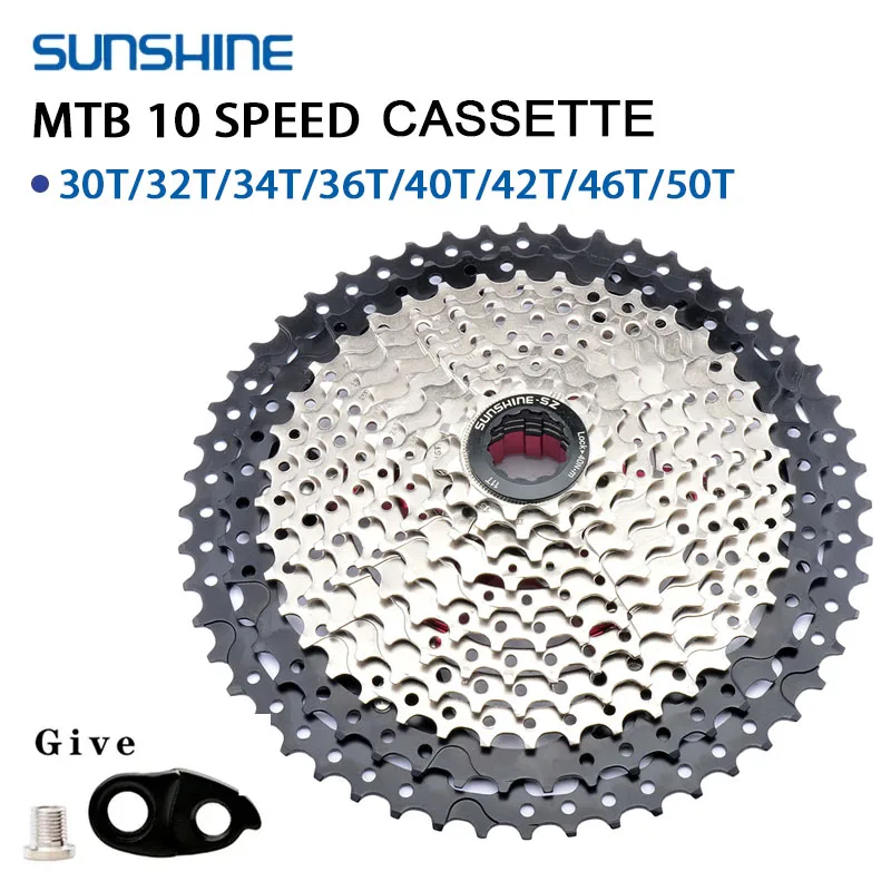 Sunshine Mountain bikes 10v cassette 30T/32T/34T/36T/40T/42T/46T/50T Bicycle Free wheel Road Bike k7 10 speed Sprocket