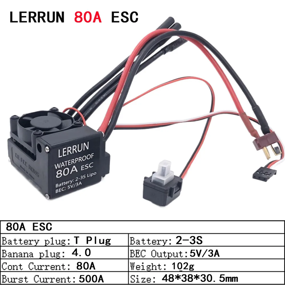 YSIDO WaterProof 3650 1850KV 3600/4500/5400/9500KV 11000KV Brushless Motor 80A ESC for Traxxas HSP RedCat 1/10 1/12 RC Car Boat