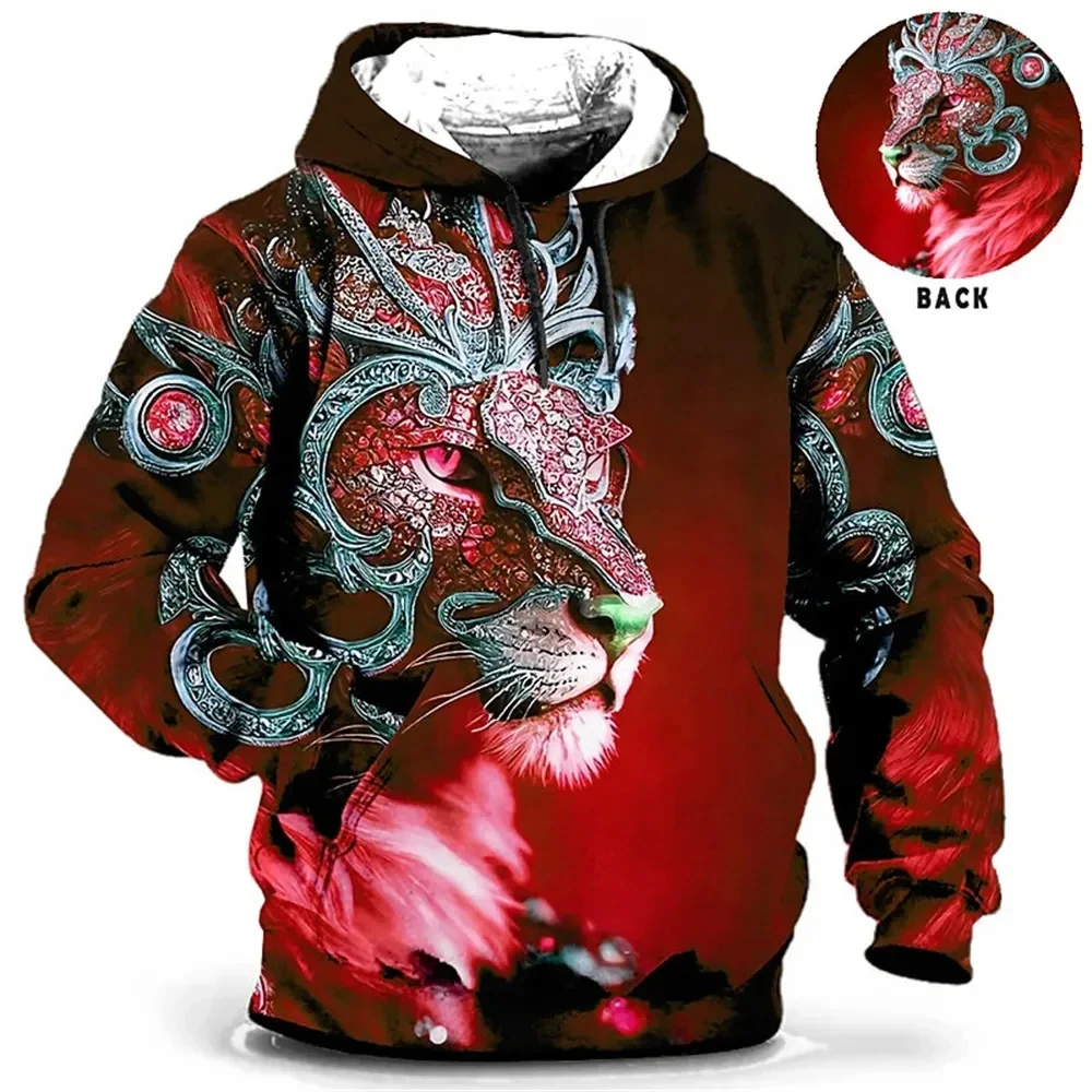 Heren Hoodie 3d Tijgerprint Losse Designer Sweatshirts Lente Herfst Lange Mouwen Pullover 4xl Oversized Harajuku Y 2K Kleding