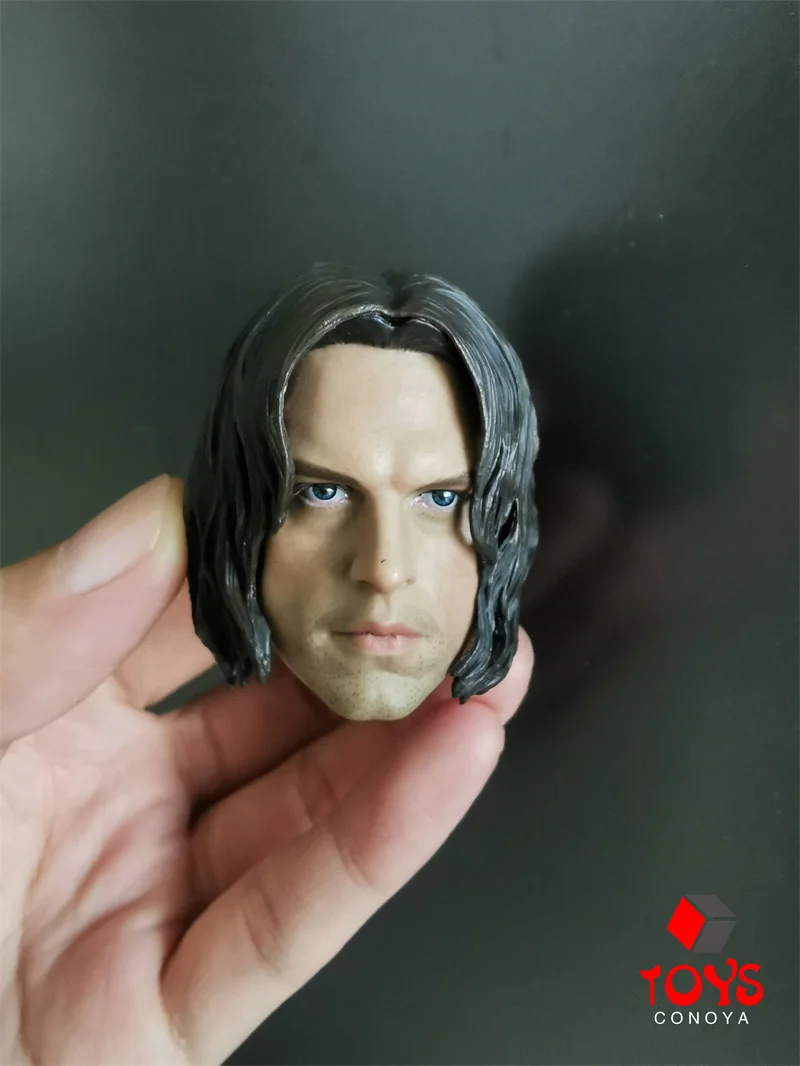 Cabeza esculpida de Bucky, modelo de cabeza masculina de PVC tallado, figura de acción de soldado de 12 ", muñecas corporales, escala 1/6, en Stock