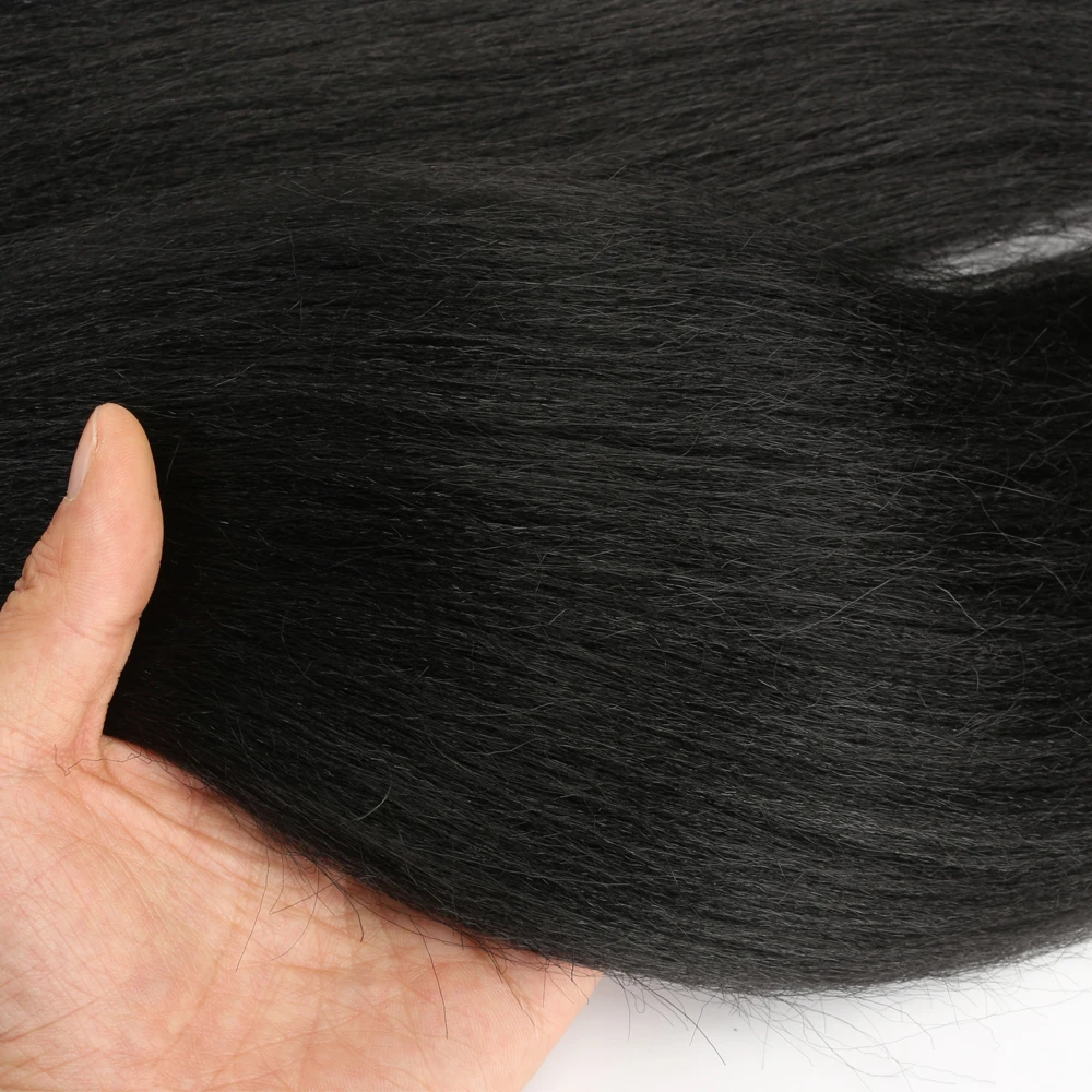 قبل امتدت تجديل الشعر 26in 3 حزم الأسود تجديل الشعر الاصطناعية مسبقا جديلة وصلات شعر الكروشيه تويست الضفائر