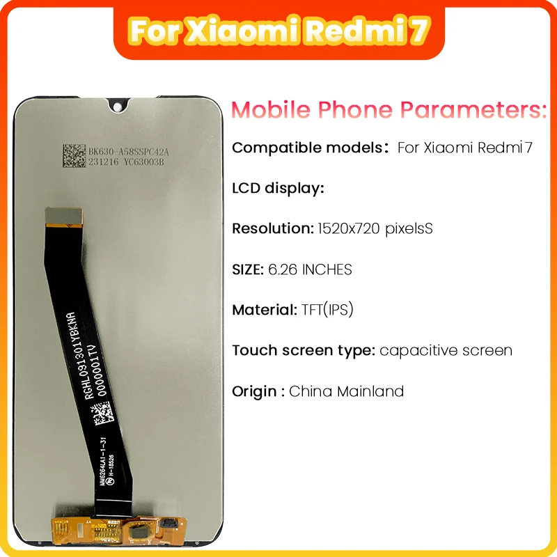 6.26 For Xiaomi Redmi 7 mobile phone display LCD touch screen digitising M1810F6LG M1810F6LH  replacement LCD display