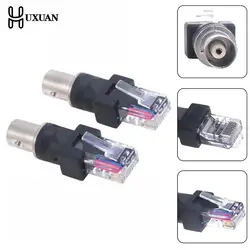 1pcs Black Nickel Plated Connector BNC Female Jack To RJ45 Male Plug RF Adapter Coaxial High Quanlity