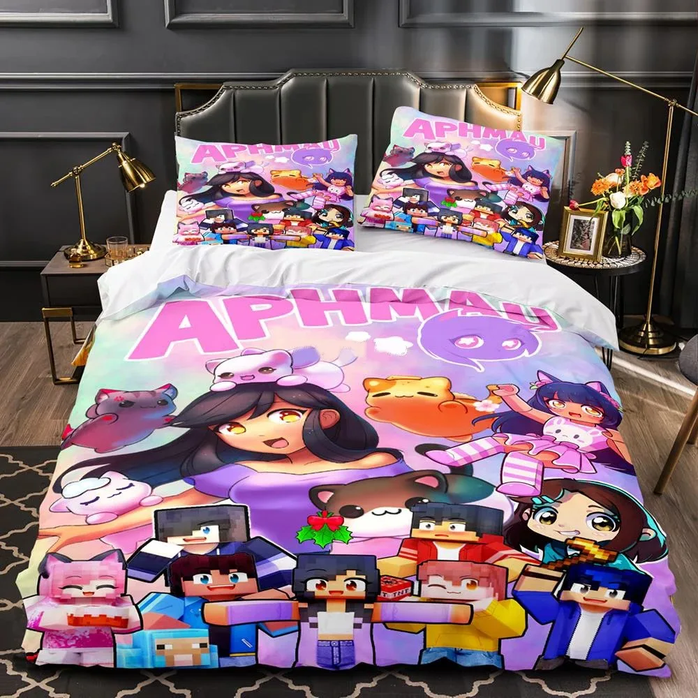 Aphmau Jessica Bravura Bedding Set Boys Girls Twin Queen Size Duvet Cover Pillowcase Bed Kids Adult Fashion Home Textileextile