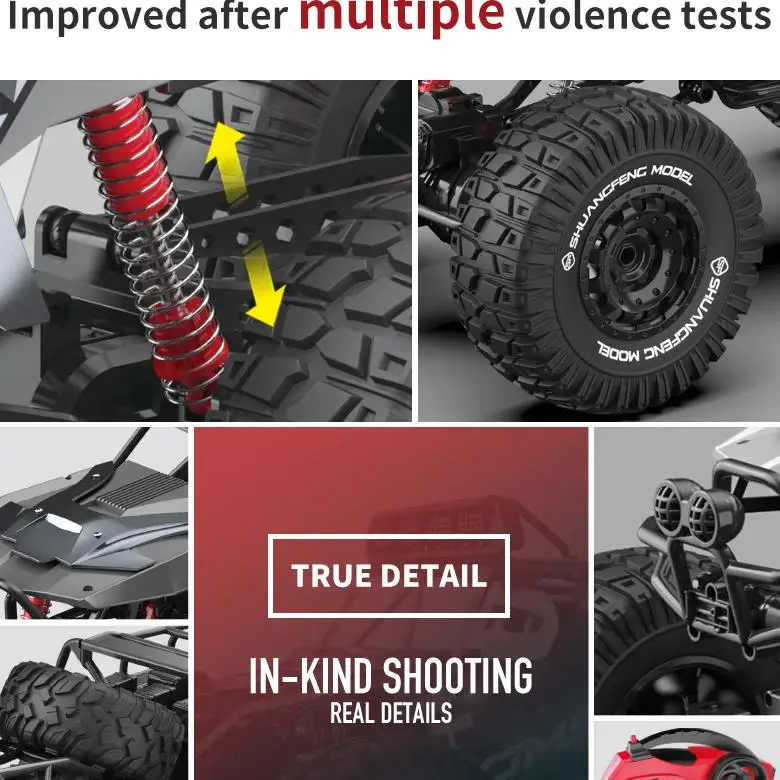 Six Wheels All Terrain Off Road Alloy Remote Control Truck 70CM Large 150M LED Lighting 4WD Independent Suspension RC Car Truck
