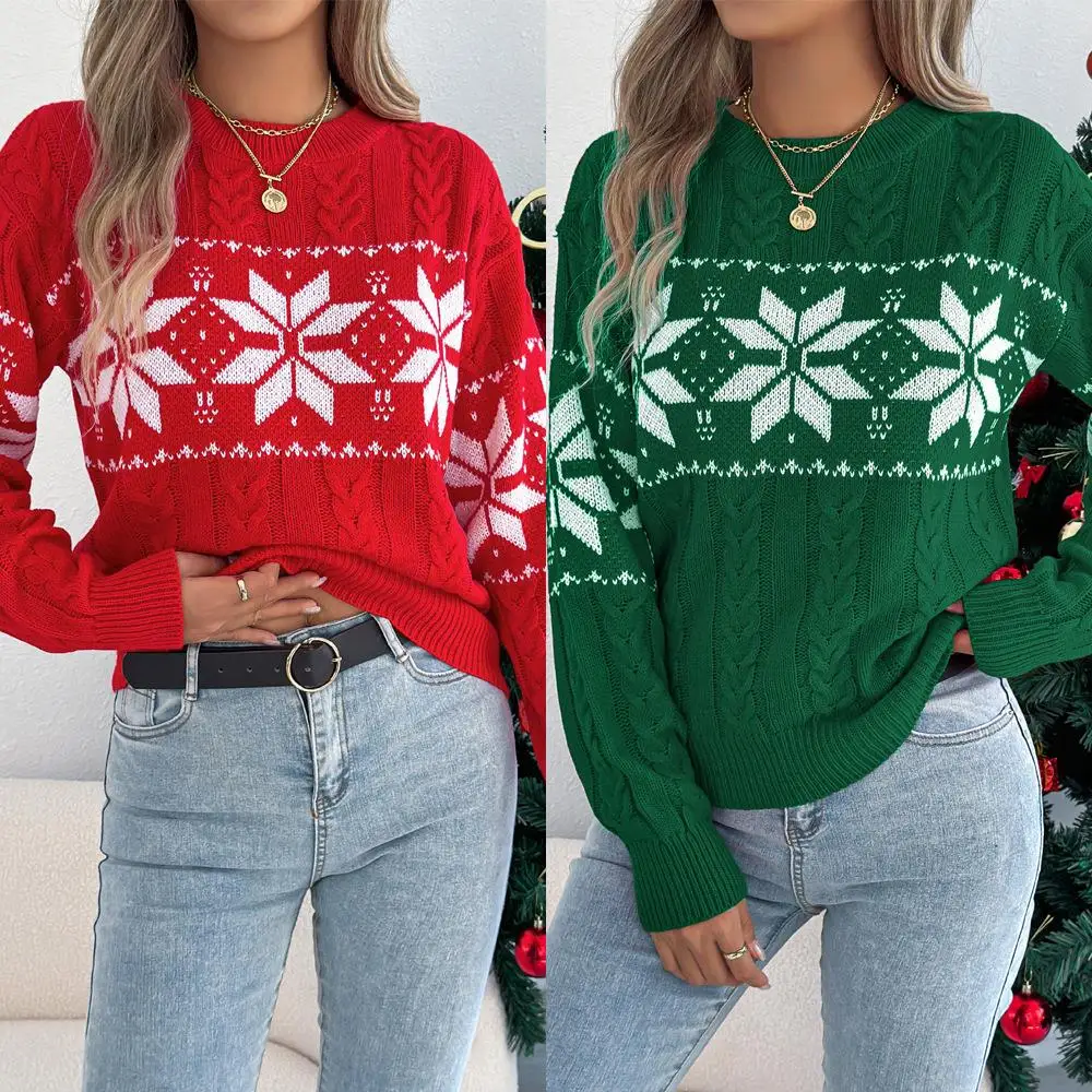 

Autumn Winter Long Sve Overhead Lantern Patterned Sweater Cross-Border Women's Cisas Design Faionable Ladies Knitwear