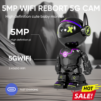 5MP PTZ WIFI IP Camera Wireless Home Security Robot Camera 360° Two Way Audio Auto Tracking Invisible Lens Indoor Baby Monitor