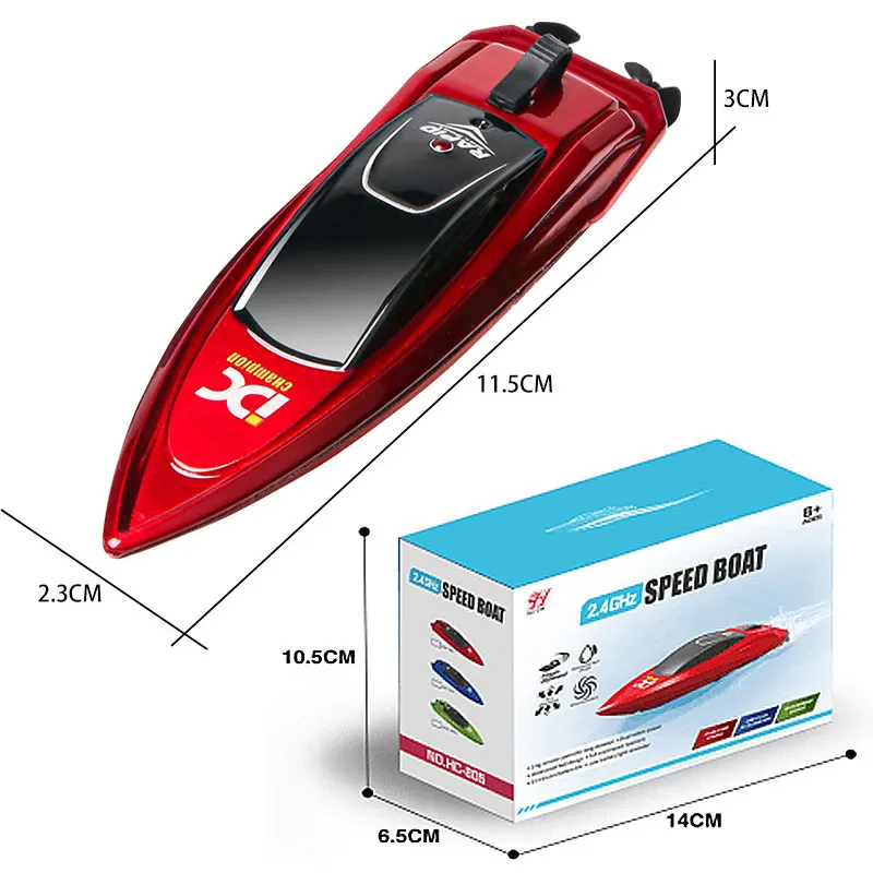 Mini lanchas con Control remoto, juguete, barco de carreras RC, barco de alta velocidad, 5 km/h, alarma de batería baja, recuperación de tamaño grande, regalos para niños y niñas