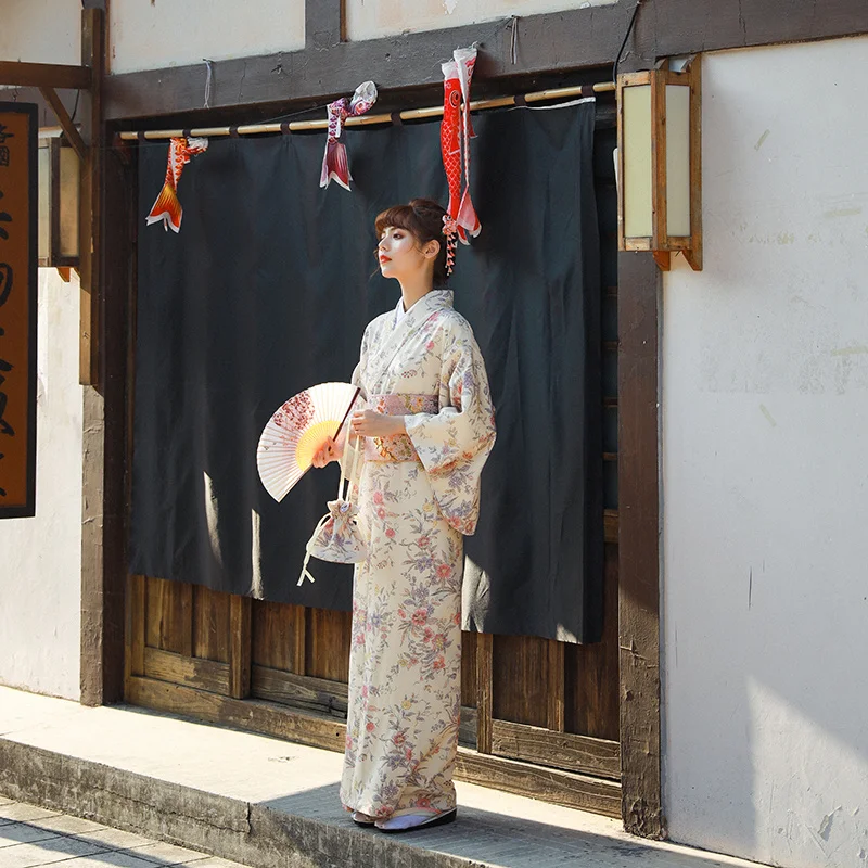 Sakura Girl Kimono Dress Moonlight Flower Japanese Style Yukata Bathrobe Women Floral Print Haori Japan Uniform Cosplay Costume