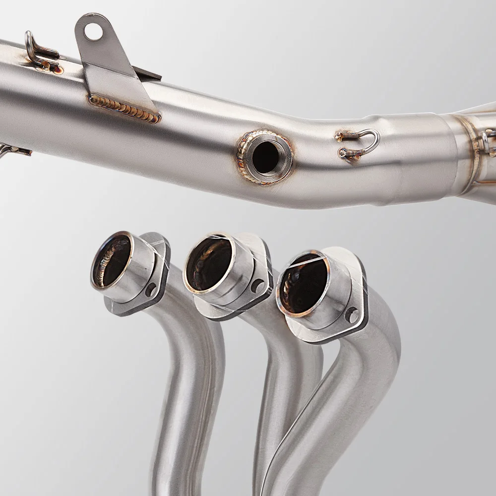 New Complete Motorcycle Exhaust System for MT09 FZ09 XSR900 2014-2020 Three Layer Carbon Muffler Front Pipe Slip Modified