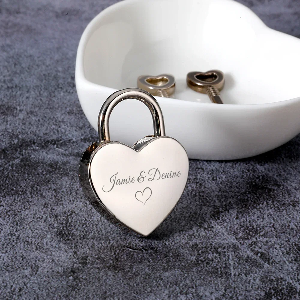 Custom Padlock Couple Heart Lock Personalized Name Date Engraved with Our Story So Far Anniversary Gifts for Lover Boyfriend Her