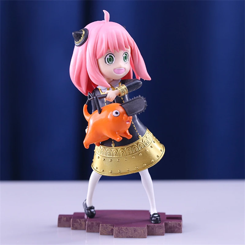 17cm Anime Spy X Family Anya Figure Chainsaw Man Anya Forger Action Figure PVC Model Collection Doll Toys Statue Children Gift