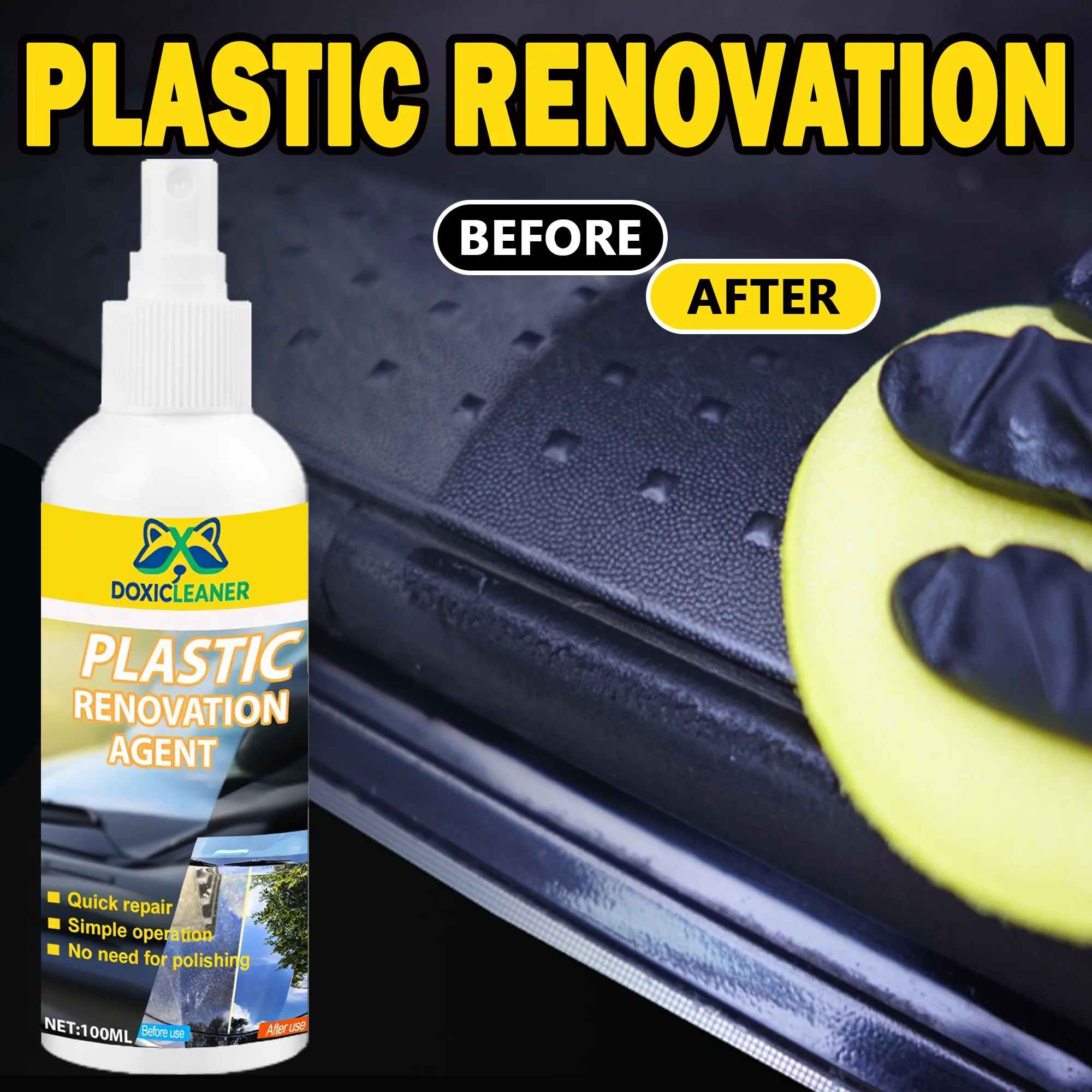 شمع تجديد داخلي للسيارة للأجزاء البلاستيكية من الجلد اللامع لحماية الإطارات وإصلاح أصفر الزيت وطلاء كريستال نانو للخدش #3