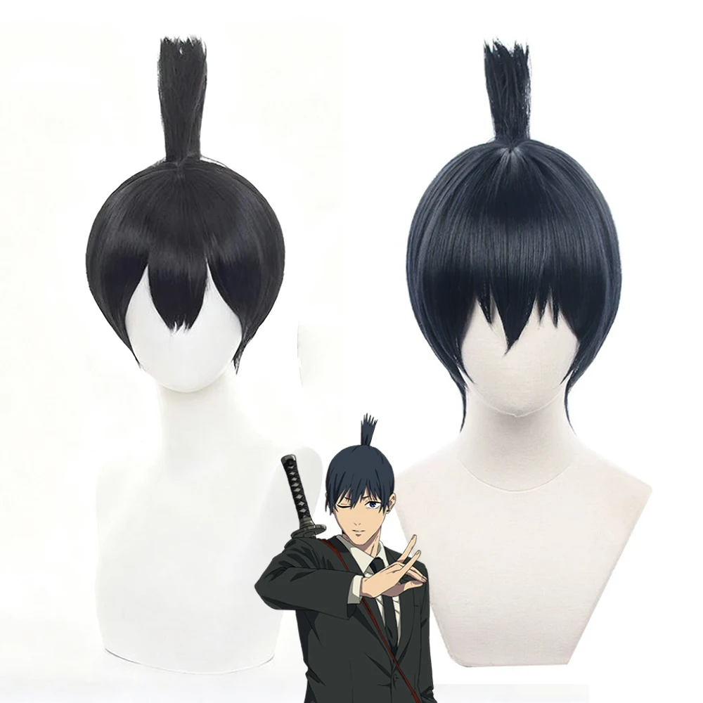 Anime motosserra hayakawa aki cosplay peruca adulto homem cabelo curto resistente ao calor peruca sintética halloween prop