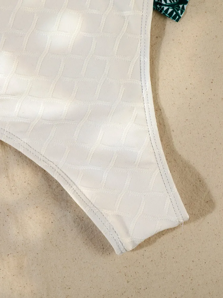 Maillot de bain blanc pour femmes, ensemble deux pièces, bikini, culotte taille haute, sexy, nouvelle collection, 2024